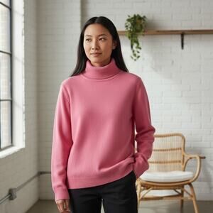 NEW Uniqlo Turtleneck Cashmere Sweater XL Pink Soft